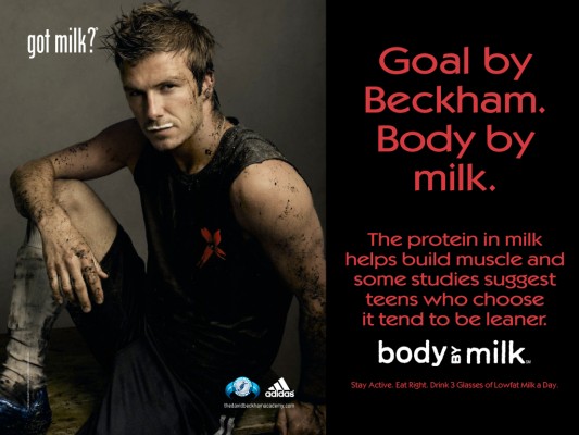 David Beckham fait la promotion des produits laitiers